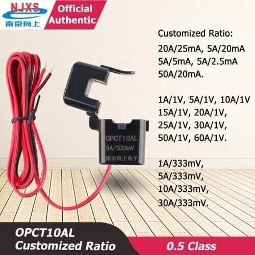 Miniature split core Current Transformer OPCT10AL Customized Ratio 5A 2.5m 20A 25mA 1A 333mV Ferrite Cores AC split CTs Sensor