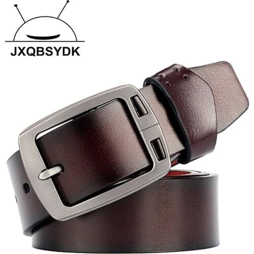 JXQBSYDK New Luxury Brand Mens Vintage Designer Pin Buckle High Quality Genuine Leather Belts