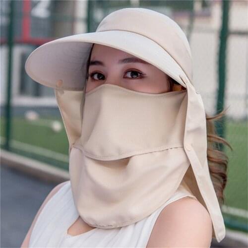 New Summer Women UV Protection Sun Hat Face Neck Outdoor Camping Fishing Sunscreen Face Neck Scarves Flap Cap Gorras Mujer A30