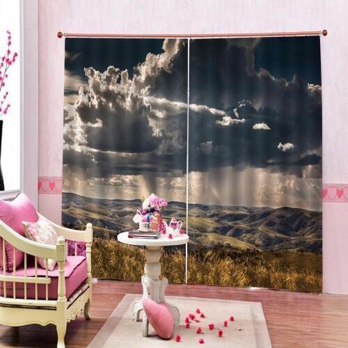 Cloud curtains Luxury Blackout 3D Window Curtains For Living Room Bedroom Customized size Drapes Cortinas
