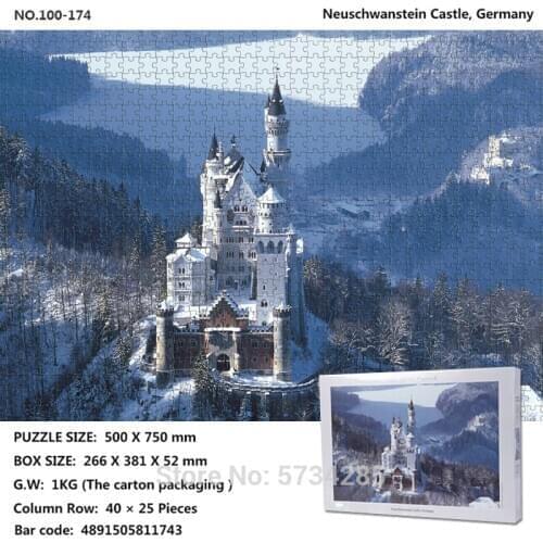 1000 Pieces of German Architectural Landscape Puzzle Creative Modern Home Hanging Painting Children Learn Entertainment Gifts