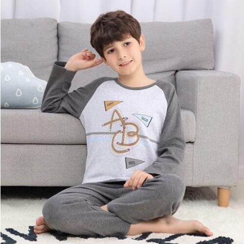 Boys Girls Pajamas Sets Spring Cotton Teenage Pijamas Childrens Clothing Long Sleeve Cartoon Pajamas for Boys Kids Pijamas