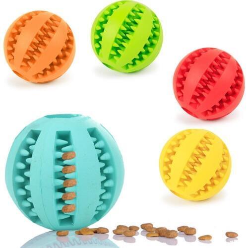 Rubber Pet Dogs Puppy Chew Toy Ball Interactive Toys Non-toxic Pet Treat Feeder Tooth Clean Ball Toy for Small Large Dogs