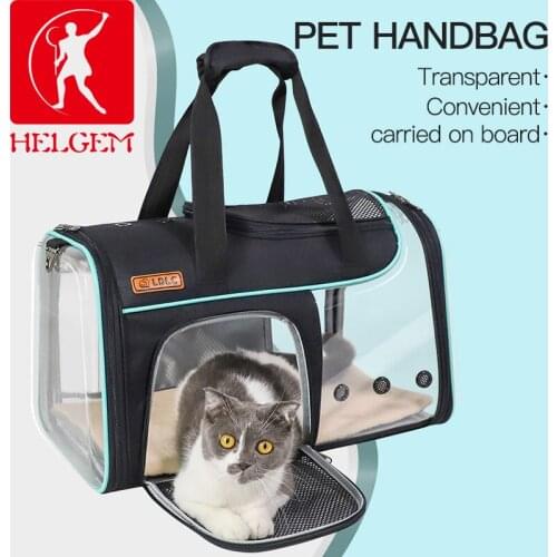 HELGEM Pet Cat Dog Carrier Bag Breathable Cat Travel Outdoor Shoulder Bag For Small Dogs Cats Packaging Carrying Pet Supplies