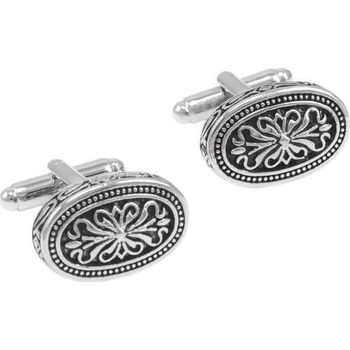 Vintage Brass Cufflinks Oval Business Dumbbell Button Fashion Jewel For Men