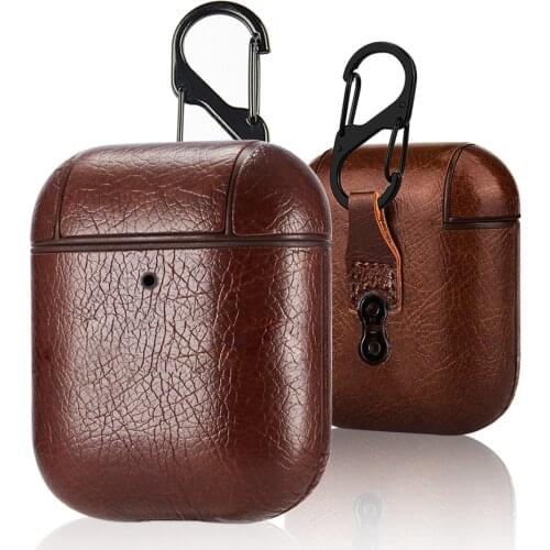 Protective Bag Leather Sleeve Cover Case Storage Earphone Portable For Apple AirPods Charging Box Case For AirPods Pro With Hook