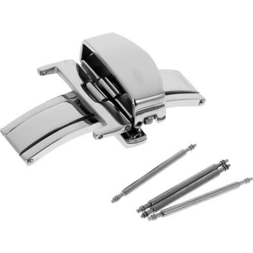 Stainless Steel Flip Lock Butterfly Deployment Clasp Watch Buckle 20mm