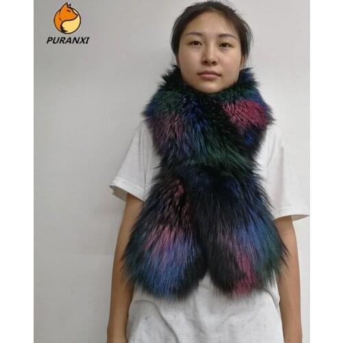 2019 new real womens fox fur scarf genuine natural luxury for ladies girl long big neck scarf collar fashionable warm winter