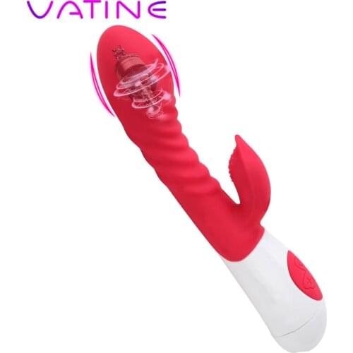Dual Vibration 12 Frequency Female Masturbator G Spot Clitoris Stimulation Dildo Rabbit Vibrator Vaginal Anal Massager