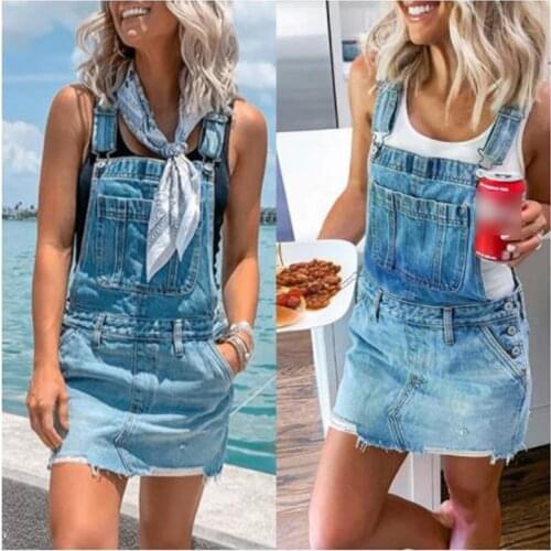 IMCUTE Womens street casual suspender denim dress summer tube top camouflage flag printing sleeveless backless short overalls