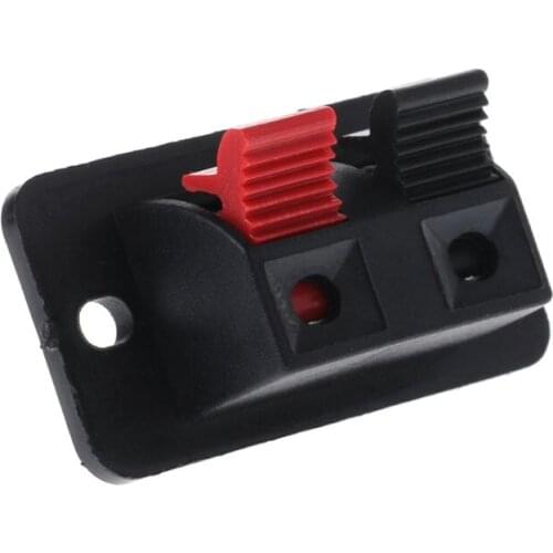 CPDD 10PCS Spring Clip WP2-4 Stereo Speaker Plate Terminal Strip Board 2 Way Binding Post Connector Socket Block Push Type