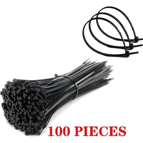100pcs/bag cable tie Self-locking plastic nylon tie White Organiser Fasten Cable Wire Cable Zip Ties