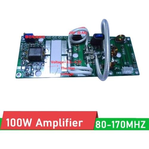 100W 80-170Mhz RF Power Amplifier Board DIY KITS with MRF186 Transistor tube For Ham Radio Walkie talkie transmitter