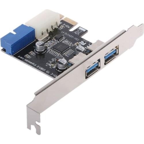 2 Ports PCI Express USB 3.0 Front Panel with Control Card Adapter 4Pin 20 Pin