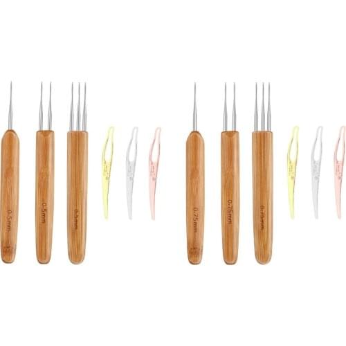 3x Crochet Hook 0.5 Mm 0.75 Mm Crochet Hook With 3pcs Dreadlocks
