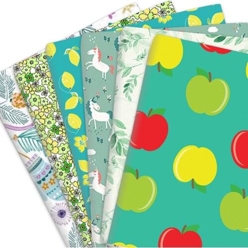50*145cm Tree Floral Flower Lemon 100% Pure Cotton Polyester Cotton Material Patchwork Sewing Fabrics Quilt Needlework DIY Cloth