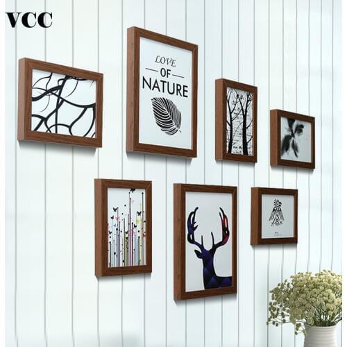 7 Pcs Classic Photo Frame For Wall Hanging Picture Frame Photo 7 10 Inch Wall Art Wedding Couple Recommendation Pictures Frames