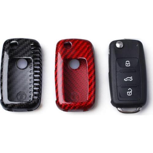 Car Accessory Carbon Fiber Remote Fold Key Fob Case Shell Cover For Volkswagen VW Golf 6 VI MK6 GTI R20 2009 2010 2011 2012 2013