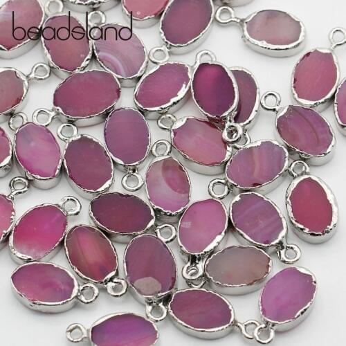 Beadsland Natural Stone Semiprecious Stone Small Pendant Charms DIY Jewelry For Women Size 16*11 mm 38565