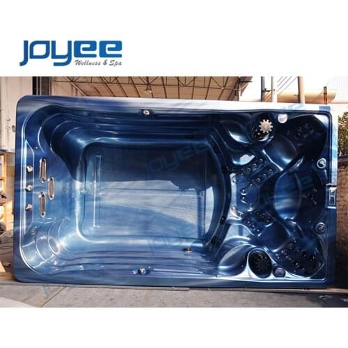 JOYEE Endless Swimming Pool 3-5 Person with Jacuzzi Spa Tub Outdoor Spa Tub Swimming Pool Garden Party Family Meeting