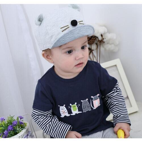 Baby Boys Girls Mouse Adjustable Baseball Cap Wide Brim Sun Visors Snapback Hat New