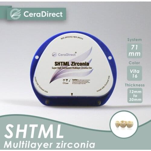 Ceradirect SHT-ML multilayer zirconia AG system(71mm) thickness 14mm——for dental lab CAD/CAM