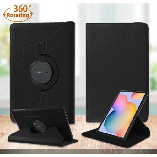 For Galaxy Tab S6 Lite 10.4" P610 P615 Anti-fall PU Leather 360 Rotating Automatic Wake-Up Tablet Case+Free Stylus