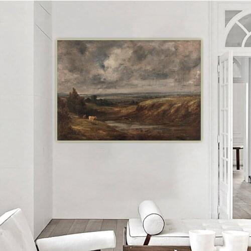 Citon John Constable《Hampstead Heath》Canvas Art Oil painting Artwork Poster Picture Backdrop Wall Decor Home Decoration
