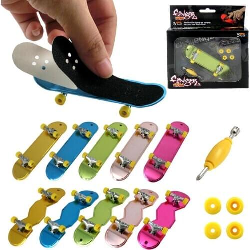 Mini Fingerboard Finger Skateboards Toy Professional Fingerboards Finger Toy Set Mini Skateboards Set with 1 Screwdriver and 4 R