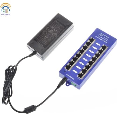 GPOE-8-24V60W Gigabit 8 Port Passive PoE Power over Ethernet Injector for Ubiquiti Mikrotik include power adapter