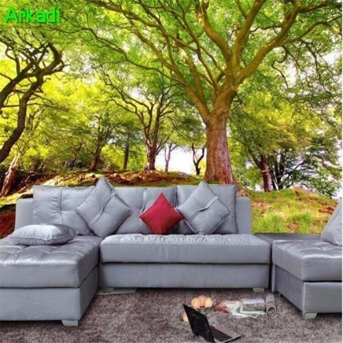 Idyllic forest wallpaper 3D natural fresh green landscape custom mural living room bedroom TV sofa background wall paper wall