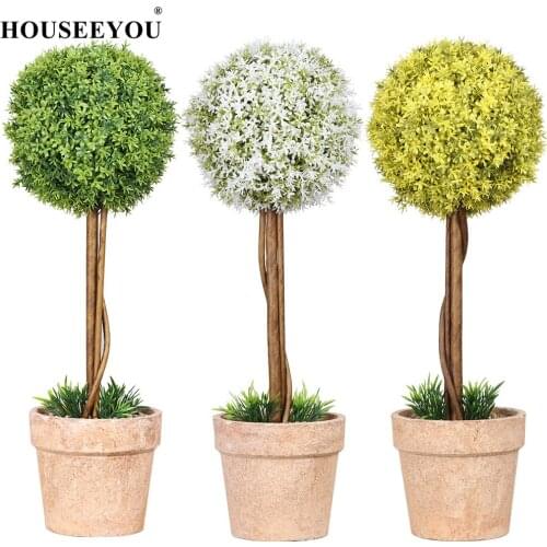 Simulation Potted Big Ball Combination Natural Degradation Large Plastic Plant Artificial Gardening Supplies Bonsai