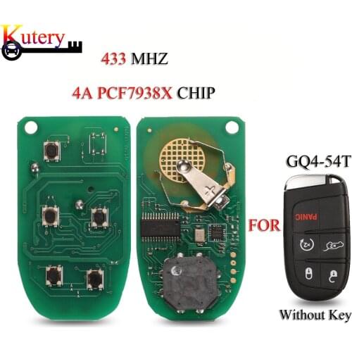 Kutery 10pcs/Lot Remote Car Key Circuit Board For Jeep Cherokee DODGE RAM Durango Chrysler GQ4-54T 433MHZ 4A PCF7938X Chip