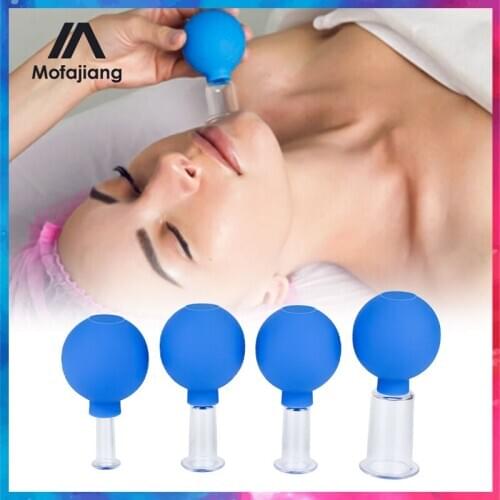 Massage Vacuum Cupping Facial Silicone Suction Cups Anti-wrinkle Therapy Face Massager Chinese Medical High Quality Beauty Tools