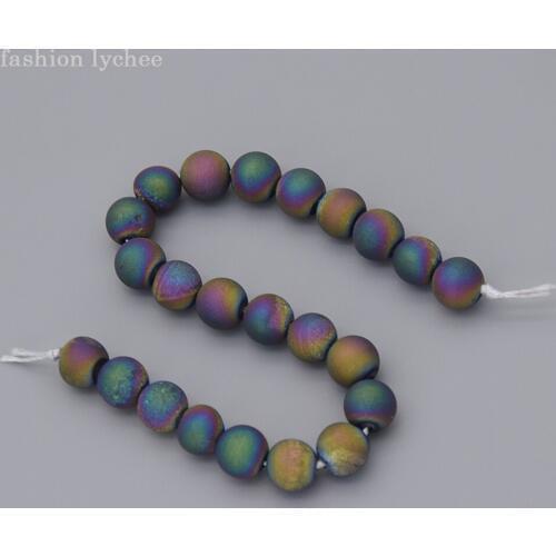 Fashion lychee Natural Multi Color Stone Round Beads For Women Necklace Bracelet DIY Jewelry Making Charms Accessories