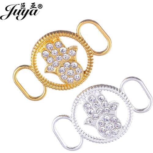 JUYA 10pcs 33.3x20mm Lucky Muslim Islamic Hand Of Fatima Crystal Connectors For Bracelet Necklace DIY Jewelry Making Supplies