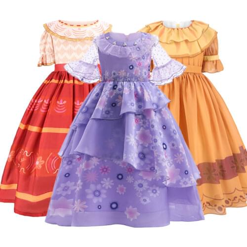 New Baby Girl Petal Pearl Princess Kids Birthday Dresses Elza Anna Children Clothing 3 4 5 6 7 8 9 10 Y Girls Party Fancy Dress