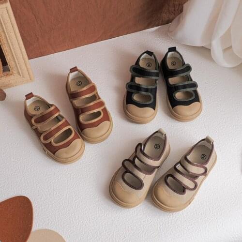 New Arrival Childrens Canvas Shoes for 2021 Hook and Loop Fasterens Breathable Boys and Girls Board Shoes Kids Casual Shoes