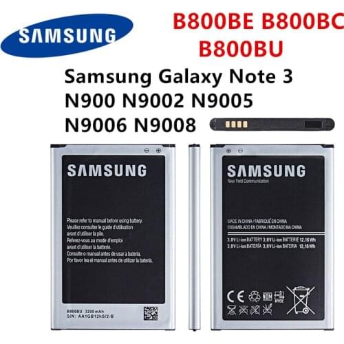 SAMSUNG Orginal B800BE B800BC B800BU Battery For Samsung Galaxy Note 3 N900 N9002 N9005 N9006 N9008 Replacement Battery with WO