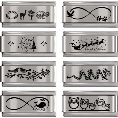 Hapiship Original Daisy Infinite Love Chinese Dragon Charm Links Fit 9mm Italian Stainless Steel Bracelet Jewelry Making DJ161