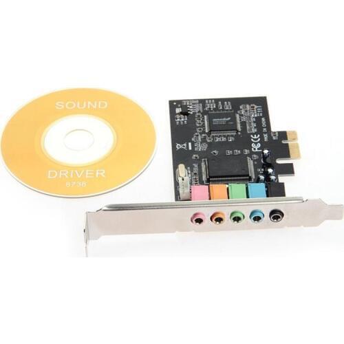 PCI-E PCI Express 6 Channel 5.1 CMI8738 Audio Sound Card PC Computer Compatible For Windows Ordinary Sound Card Extension Card