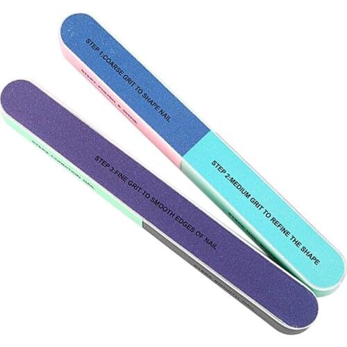 2pcs/lot Nail Files Nail Buffers Block 7 Steps Buffing Polishing Shining Your Fingernail Toenail Tool Kit Sets nails file