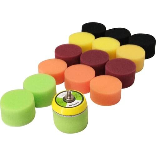 2 inche Car Polishing Disc 16Pcs/Set Self-Adhesive Buffing Waxing Sponge Wool Wheel Polishing Pad For Car Polisher Drill Adapter