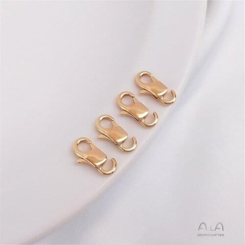 14K Gold Filled Korean-made open lobster clasp fish tail spring clasp DIY bracelet necklace end clasp accessories