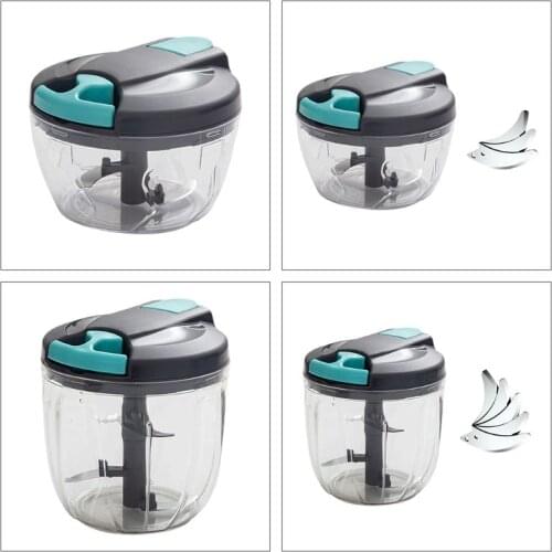 Mini Manual Vegetable Chopper 3 Blades/5 Blades Hand Mixer for Meat Onion Salad Ginger Fruit Garlic Chopping Lightweight