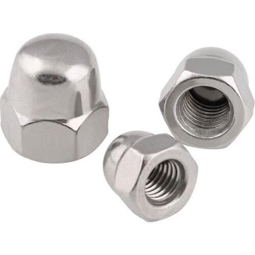 Hex Acorn Nut 201 Stainless Steel M4 M5 M6 M8 M10 M12 Hexagon Decorative Semicircle Cap Cover Nuts Dome Nuts