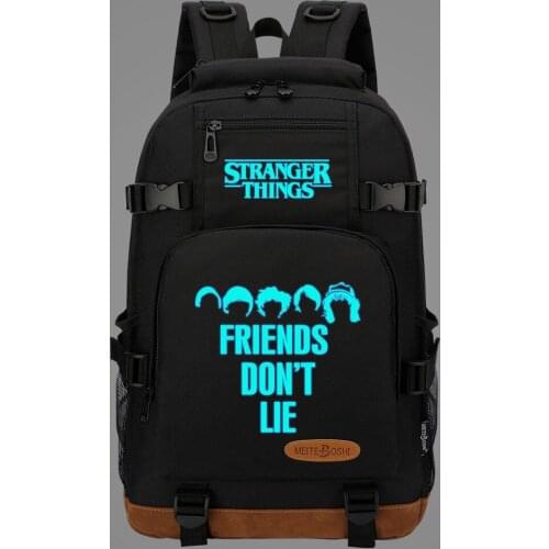 Luminous Stanger Things Boys Girls Kids School Book Bags Women Bagpack Teenagers Multifunction Canvas Men Laptop Travel Backpack