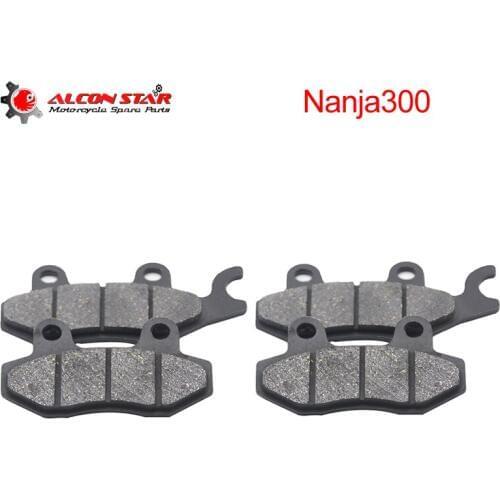 Alconstar- 4 Pieces Motorcycle Brake Pads Set for For Kawasaki NINJA 300 2013 2014 2015 2016 Front Disc Brake Pads & Rear Pads