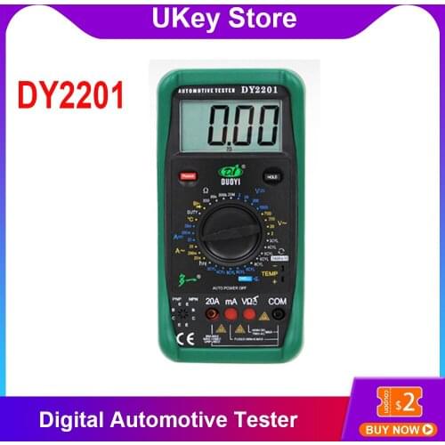 Universal Multimetro DY2201 Digital Automotive Tester Multimeter 00-10000 RPM Dwell Angle Temperature Meter Diagnostic Tools