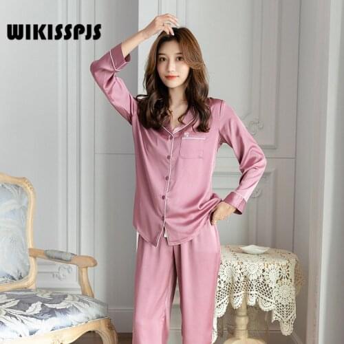 WIKISSPJS Women's Satin Pajamas